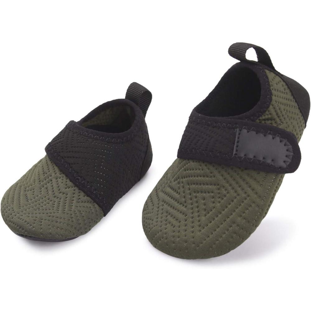 imageLRUN Baby Water Shoes Barefoot Walking Shoes Infant Aqua Sock Swim Shoes for Beach Pool Sand Babies First Walker ShoesGreen
