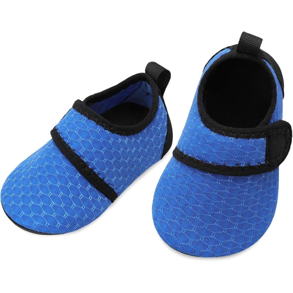 imageLRUN Baby Water Shoes Barefoot Walking Shoes Infant Aqua Sock Swim Shoes for Beach Pool Sand Babies First Walker ShoesNavynew