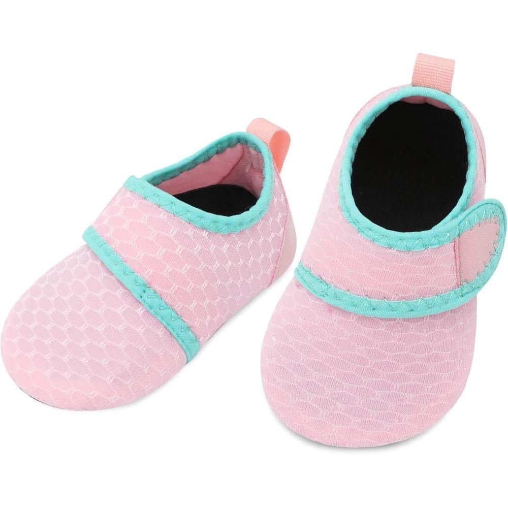 imageLRUN Baby Water Shoes Barefoot Walking Shoes Infant Aqua Sock Swim Shoes for Beach Pool Sand Babies First Walker ShoesPinknew
