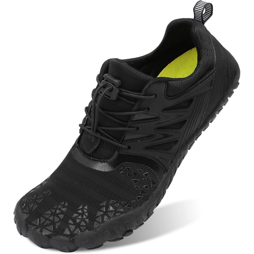 imageLRUN Barefoot Water Shoes Women Mens Aqua Sock Athletic Hiking Water Sports Shoes for Swim Beach Pool Sand Diving WalkingAblack