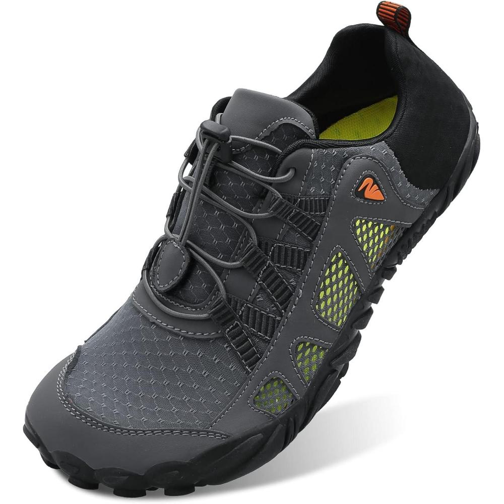 imageLRUN Barefoot Water Shoes Women Mens Aqua Sock Athletic Hiking Water Sports Shoes for Swim Beach Pool Sand Diving WalkingNgrey