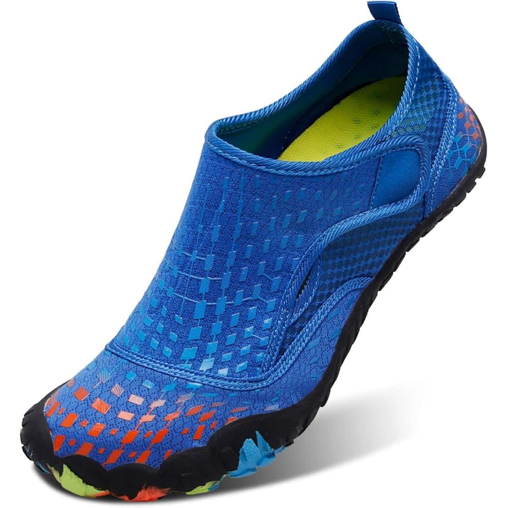 imageLRUN Barefoot Water Shoes Women Mens Aqua Sock Athletic Hiking Water Sports Shoes for Swim Beach Pool Sand Diving WalkingPblue
