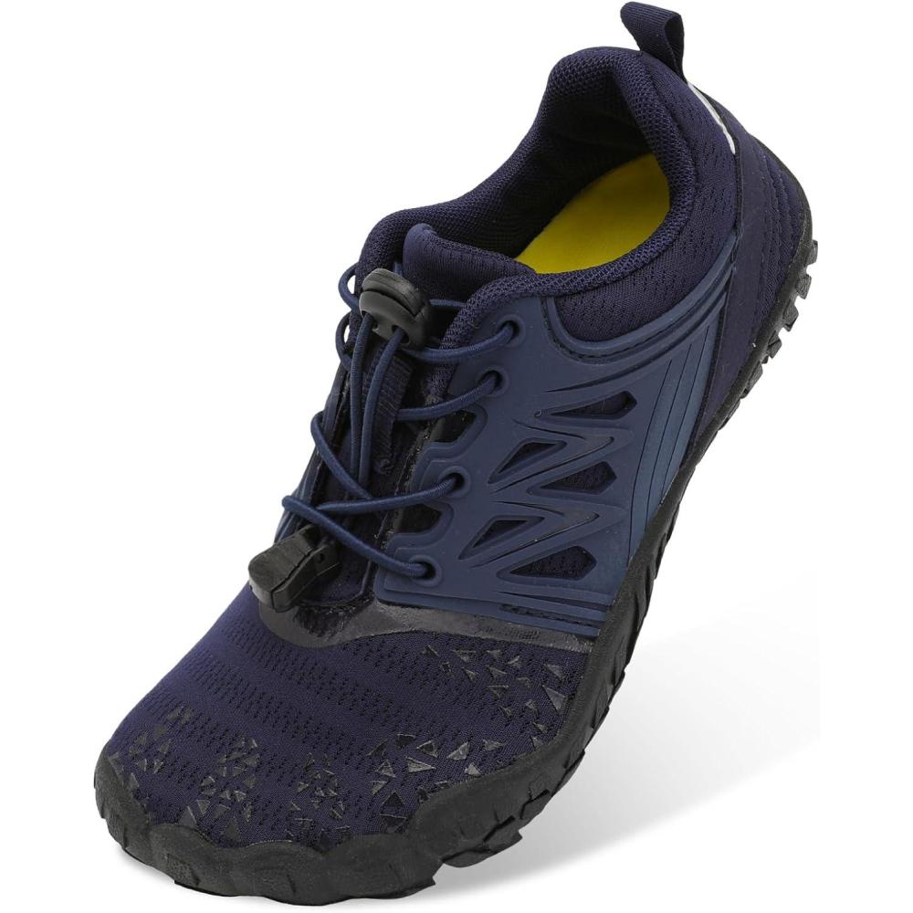 imageLRUN Kids Water Shoes Boys Girls Water Hiking Shoes Indoor Outdoor Quick Dry Athletic Sneaker ShoesNavy