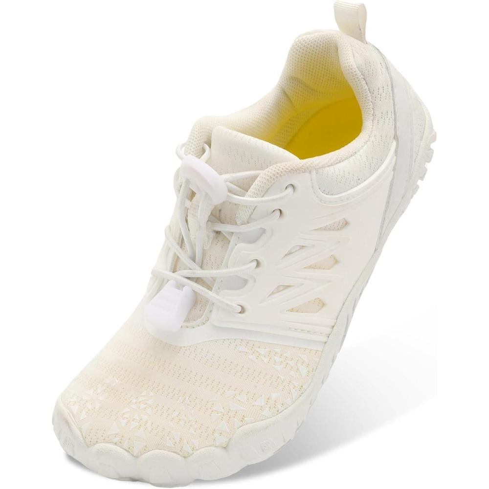 imageLRUN Kids Water Shoes Boys Girls Water Hiking Shoes Indoor Outdoor Quick Dry Athletic Sneaker ShoesWhite