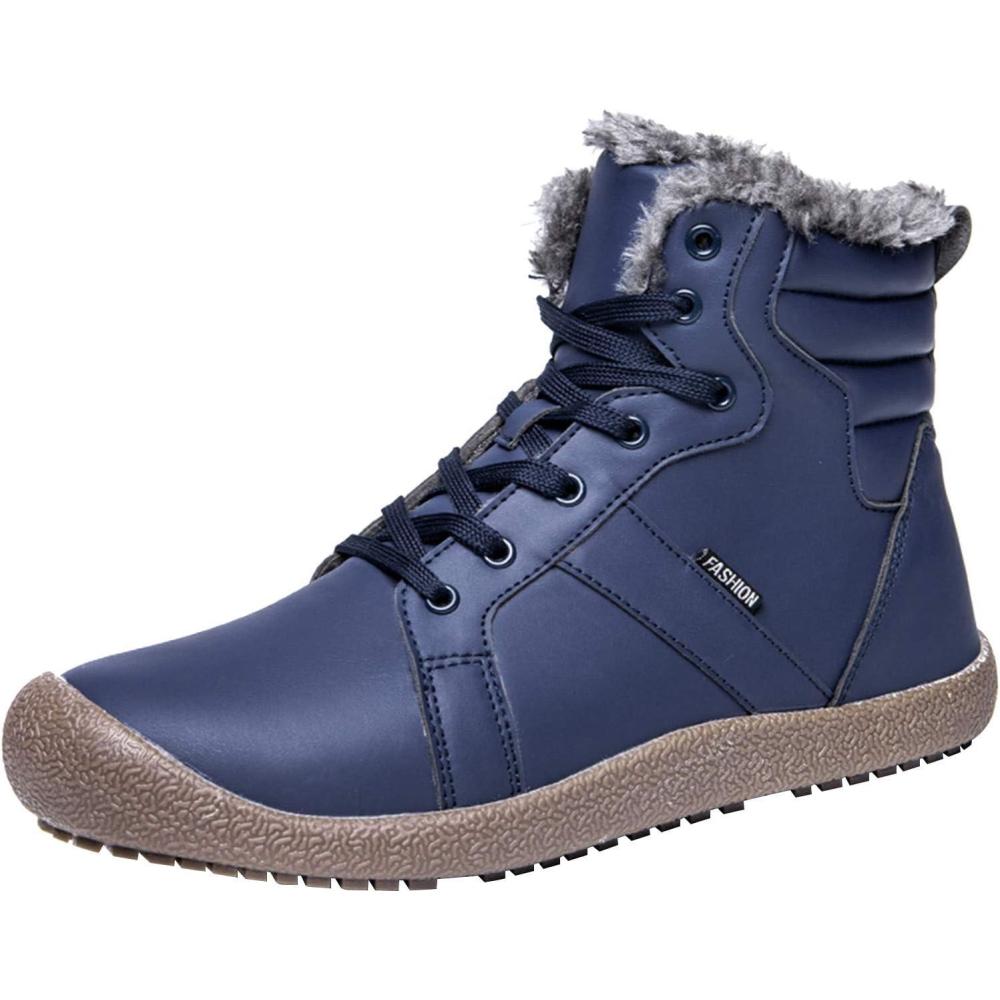 imageLRUN Womens Winter Boots Waterproof Fur Lined Snow Booties Navy 75 M US