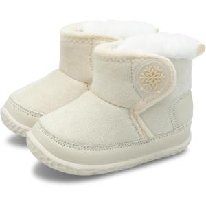 L-RUN Baby Boots for Infant Toddler Boys Girls Ankle Warm Suede Plush Lining House Slippers Little Kids Winter Shoes for Indoor Outdoor Walking(Beige)