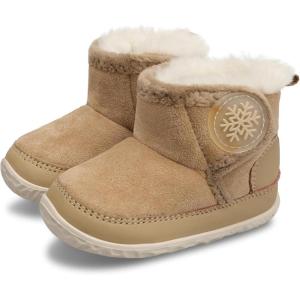 L-RUN Baby Boots for Infant Toddler Boys Girls Ankle Warm Suede Plush Lining House Slippers Little Kids Winter Shoes for Indoor Outdoor Walking(Brown)