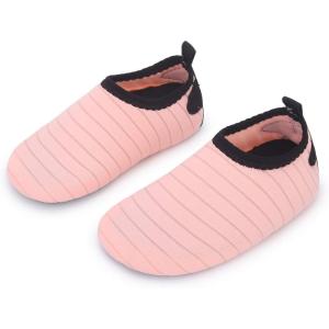 L-RUN Baby Water Shoes Barefoot Walking Shoes Infant Aqua Sock Swim Shoes for Beach Pool Sand Babies First Walker Shoes(Apricot)