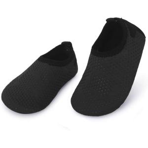 L-RUN Baby Water Shoes Barefoot Walking Shoes Infant Aqua Sock Swim Shoes for Beach Pool Sand Babies First Walker Shoes(Dot_black)