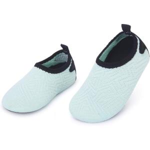 L-RUN Baby Water Shoes Barefoot Walking Shoes Infant Aqua Sock Swim Shoes for Beach Pool Sand Babies First Walker Shoes(Light Green)