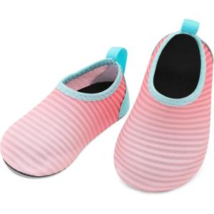L-RUN Baby Water Shoes Barefoot Walking Shoes Infant Aqua Sock Swim Shoes for Beach Pool Sand Babies First Walker Shoes(Pinnk Gradient)