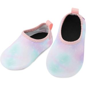 L-RUN Baby Water Shoes Barefoot Walking Shoes Infant Aqua Sock Swim Shoes for Beach Pool Sand Babies First Walker Shoes(Sky Purple)
