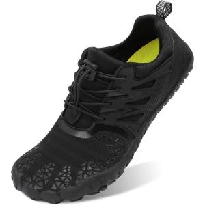 L-RUN Barefoot Water Shoes Women Mens Aqua Sock Athletic Hiking Water Sports Shoes for Swim Beach Pool Sand Diving Walking(A_black)