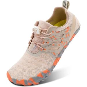 L-RUN Barefoot Water Shoes Women Mens Aqua Sock Athletic Hiking Water Sports Shoes for Swim Beach Pool Sand Diving Walking(A_brown)