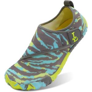 L-RUN Barefoot Water Shoes Women Mens Aqua Sock Athletic Hiking Water Sports Shoes for Swim Beach Pool Sand Diving Walking(Grey Blue)