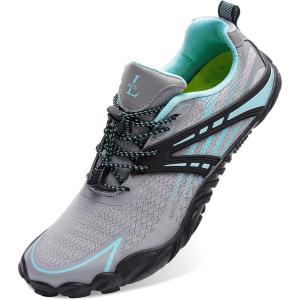 L-RUN Barefoot Water Shoes Women Mens Aqua Sock Athletic Hiking Water Sports Shoes for Swim Beach Pool Sand Diving Walking(I_grey)