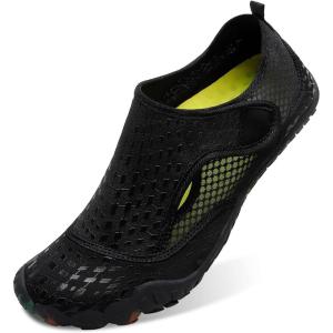 L-RUN Barefoot Water Shoes Women Mens Aqua Sock Athletic Hiking Water Sports Shoes for Swim Beach Pool Sand Diving Walking(P_black)