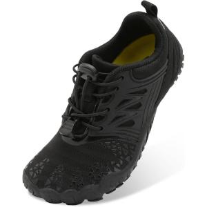 L-RUN Kids Water Shoes Boys Girls Water Hiking Shoes Indoor Outdoor Quick Dry Athletic Sneaker Shoes(All Black)