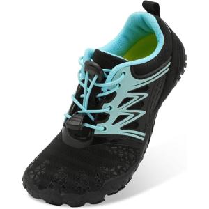 L-RUN Kids Water Shoes Boys Girls Water Hiking Shoes Indoor Outdoor Quick Dry Athletic Sneaker Shoes(Black Blue)
