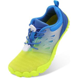 L-RUN Kids Water Shoes Boys Girls Water Hiking Shoes Indoor Outdoor Quick Dry Athletic Sneaker Shoes(B_yellow Navy)