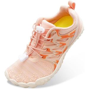 L-RUN Kids Water Shoes Boys Girls Water Hiking Shoes Indoor Outdoor Quick Dry Athletic Sneaker Shoes(Lotus Pink)