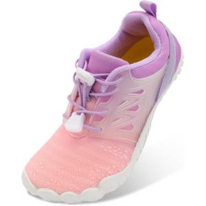 L-RUN Kids Water Shoes Boys Girls Water Hiking Shoes Indoor Outdoor Quick Dry Athletic Sneaker Shoes(Pink Purple)