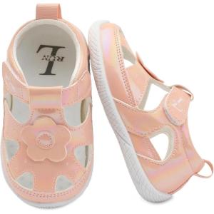 L-RUN Toddler Mary Jane Shoes Girls Casual Barefoot Sandals Breathable Princess Dress Flats Non-Slip Rubber Sole Infant First Walker Shoes for Outdoor Indoor(Nude)