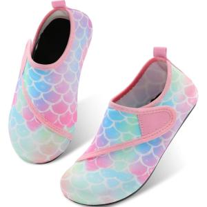 L-RUN Toddler Water Shoes Barefoot Aqua Socks Kids Swim Shoes for Beach Pool Surfing Yoga(A_fish Scale)