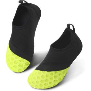 L-RUN Toddler Water Shoes Barefoot Aqua Socks Kids Swim Shoes for Beach Pool Surfing Yoga(Dot_green)