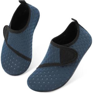 L-RUN Toddler Water Shoes Barefoot Aqua Socks Kids Swim Shoes for Beach Pool Surfing Yoga(Navy Strap)