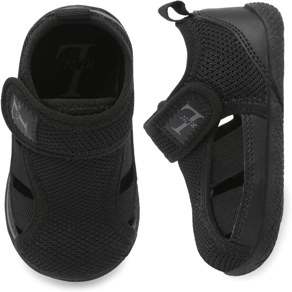 imageLRUN Toddler Shoes Barefoot Kids Sneakers Wide Minimalist Boys Girls Summer Footwear for Indoor Outdoor Walking RunningBlack