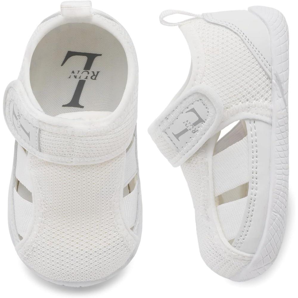 imageLRUN Toddler Shoes Barefoot Kids Sneakers Wide Minimalist Boys Girls Summer Footwear for Indoor Outdoor Walking RunningWhite