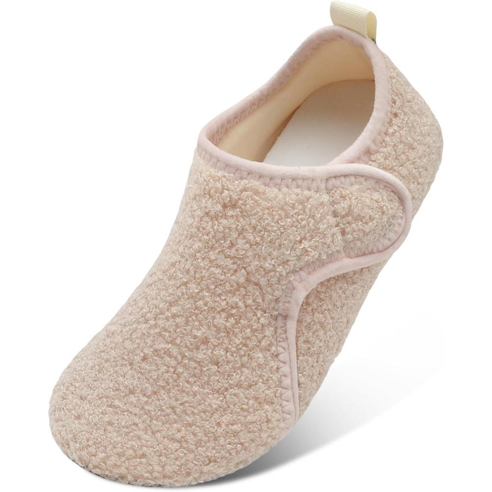 imageLRUN Womens Mens House Slippers Indoor Home Shoes Warm Barefoot Slippers Outdoor House Shoes AntislipBeige