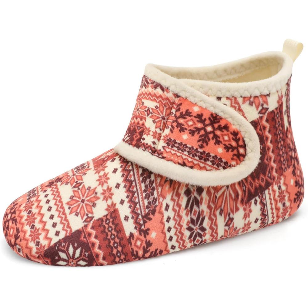 imageLRUN Womens Mens House Slippers NonSlip Warm Booties Slippers for Indoor and Outdoor Lighweight House Shoes WashableOrange
