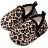 imageLRUN Toddler Boys Girls House Slippers Indoor Home Shoes Warm Slipper Socks for Kids Baby Soft Winter Warm Walking ShoesAleopard