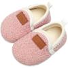 imageLRUN Toddler Boys Girls House Slippers Indoor Home Shoes Warm Slipper Socks for Kids Baby Soft Winter Warm Walking ShoesApink