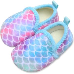 L-RUN Toddler Boys Girls House Slippers Indoor Home Shoes Warm Slipper Socks for Kids Baby Soft Winter Warm Walking Shoes(F_colorful)