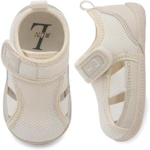 L-RUN Toddler Shoes Barefoot Kids Sneakers Wide Minimalist Boys Girls Summer Footwear for Indoor Outdoor Walking Running(Beige)