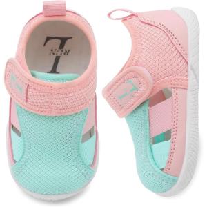 L-RUN Toddler Shoes Barefoot Kids Sneakers Wide Minimalist Boys Girls Summer Footwear for Indoor Outdoor Walking Running(Blue Pink)