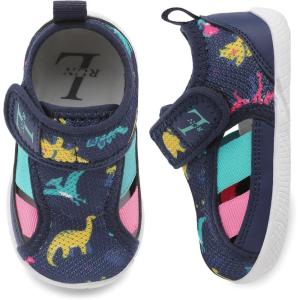 L-RUN Toddler Shoes Barefoot Kids Sneakers Wide Minimalist Boys Girls Summer Footwear for Indoor Outdoor Walking Running(Navy Dinosaur)
