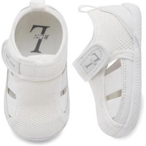 L-RUN Toddler Shoes Barefoot Kids Sneakers Wide Minimalist Boys Girls Summer Footwear for Indoor Outdoor Walking Running(White)