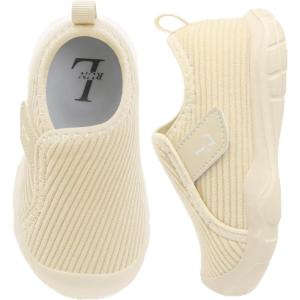 L-RUN Toddler Slippers Barefoot Boys’ Girls’ Corduroy Shoes for Indoor and Outdoor Play Breathable School Shoes for Kids(Beige)