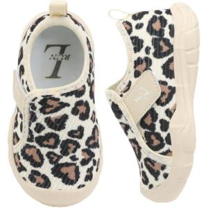 L-RUN Toddler Slippers Barefoot Boys’ Girls’ Corduroy Shoes for Indoor and Outdoor Play Breathable School Shoes for Kids(Leopard)