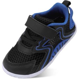 L-RUN Toddler Sneakers Boys Girls Barefoot Summer Walking Shoes Toddler Boy Tennis Shoes Mesh Lightweight(Black Navy)