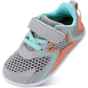 L-RUN Toddler Sneakers Boys Girls Barefoot Summer Walking Shoes Toddler Boy Tennis Shoes Mesh Lightweight(Light Grey)