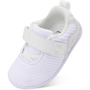 L-RUN Toddler Sneakers Boys Girls Lightweight Shoes Knit Kids Walking Shoes for Indoor Outdoor(White)