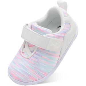L-RUN Toddler Sneakers Boys Girls Lightweight Shoes Knit Kids Walking Shoes for Indoor Outdoor(White Mix)