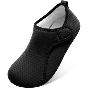 L-RUN Womens Mens House Slippers Indoor Home Shoes Warm Barefoot Slippers Outdoor House Shoes Anti-slip(Black)