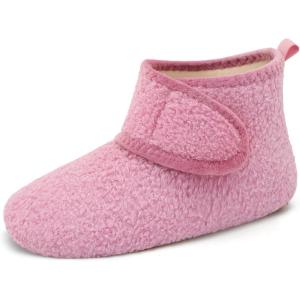 L-RUN Womens Mens House Slippers Non-Slip Warm Booties Slippers for Indoor and Outdoor Lighweight House Shoes Washable(Purple)