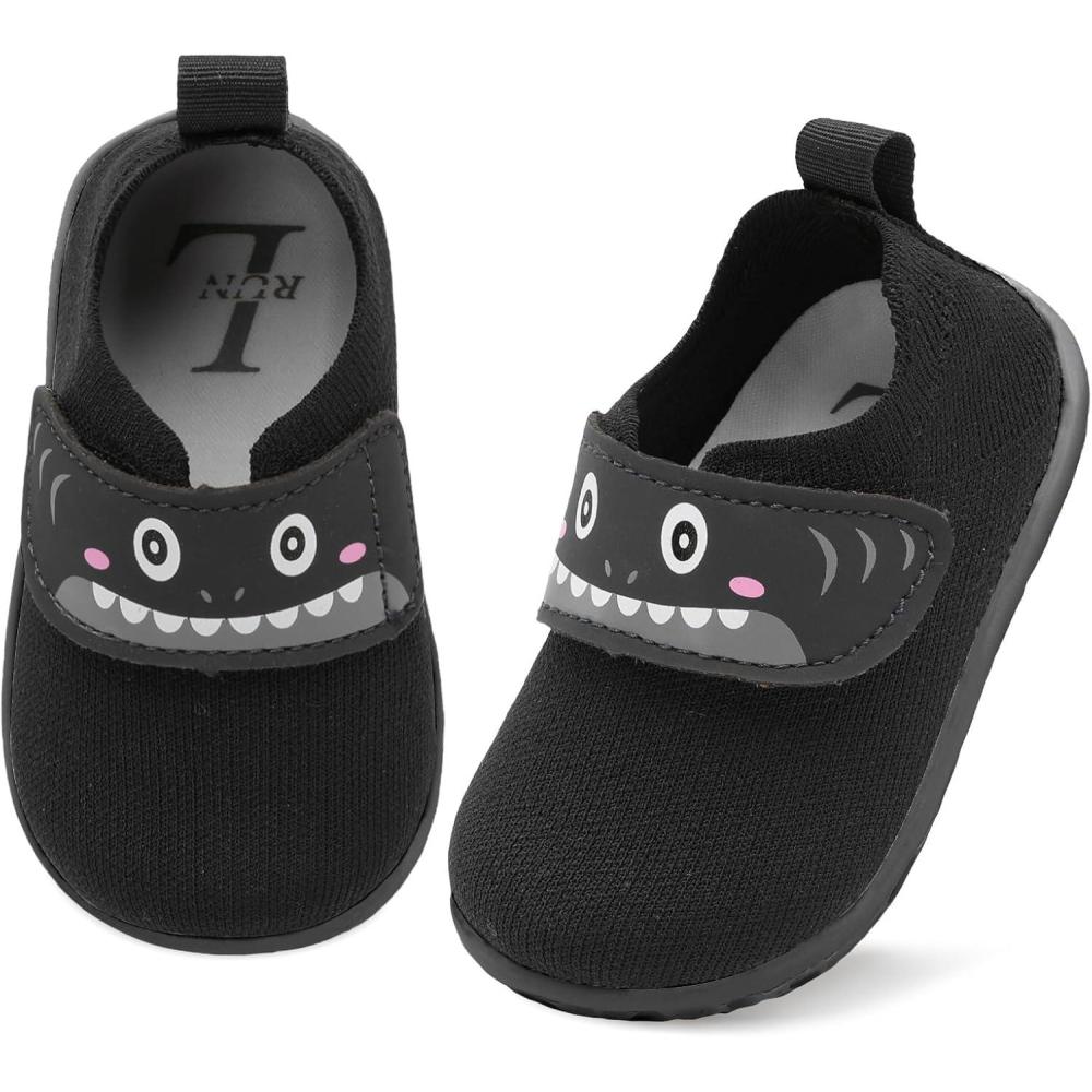 image:imageLRUN Baby Shoes Boys Girls First Walking Shoes Infant Sneakers Toddler Crib Shoes Lightweight Breathable NonSlip SolesBlack
